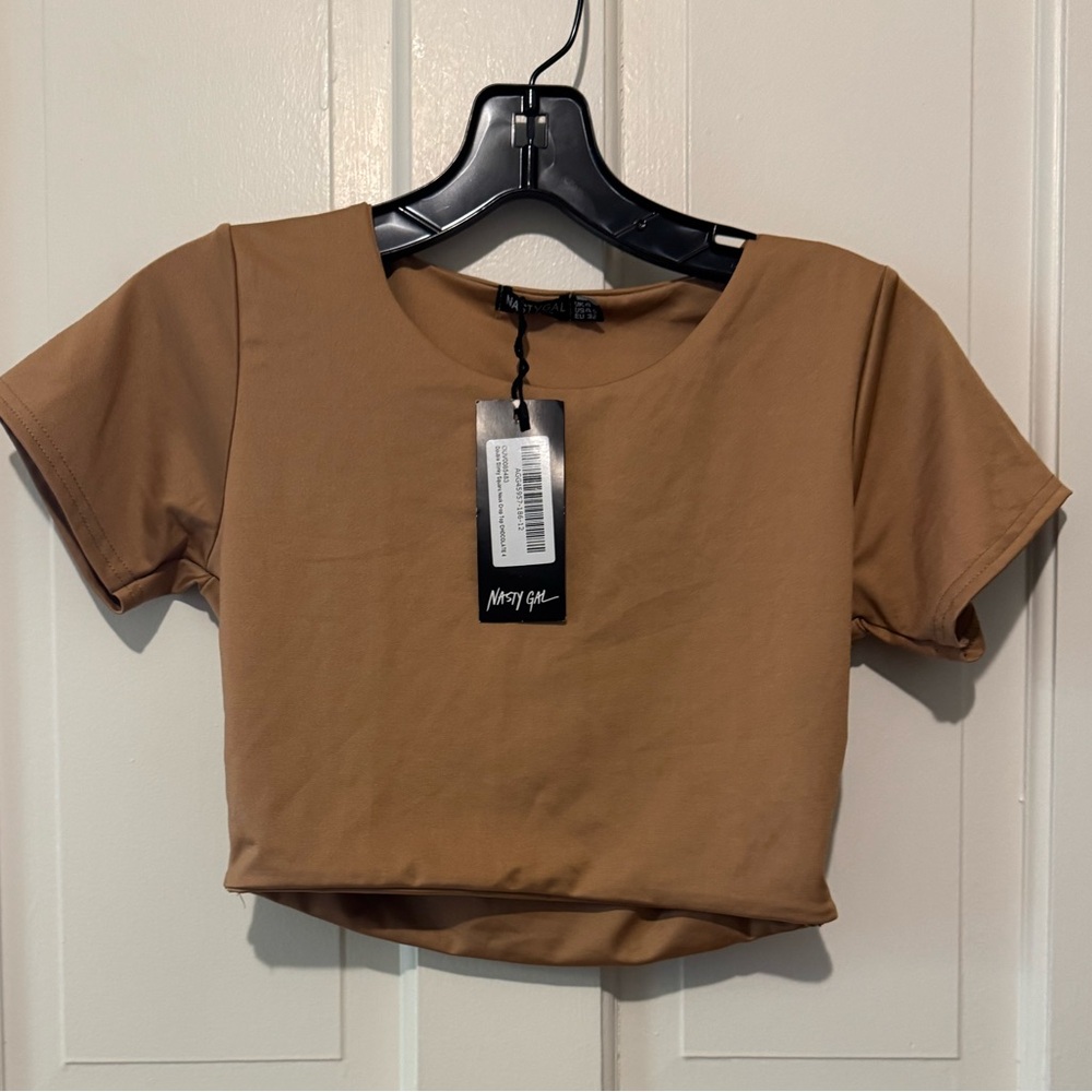 NWT Nasty Gal Women's Tan Crop Top, Size: 0